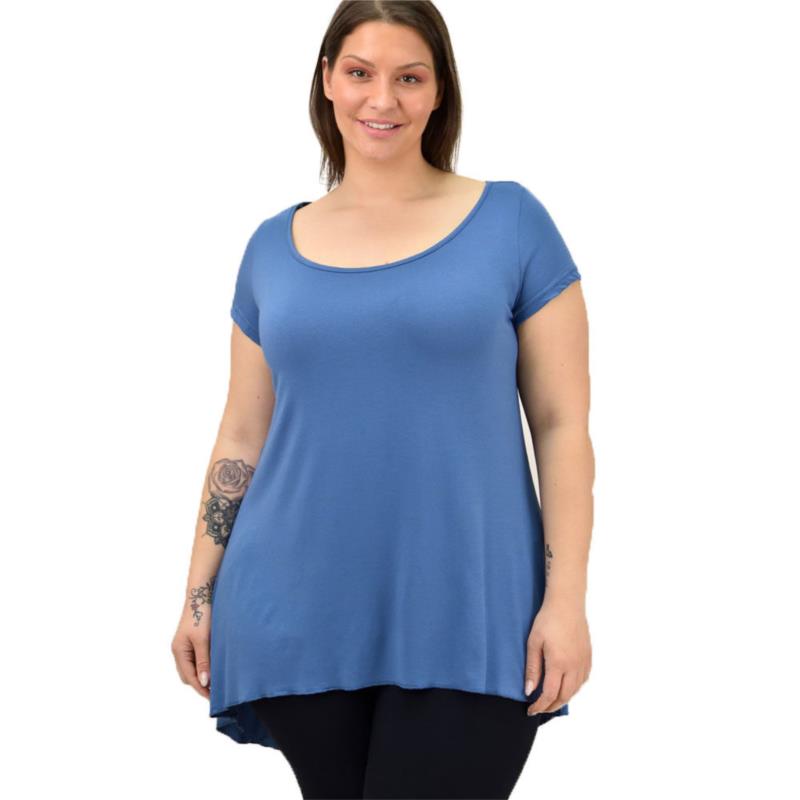 Γυναικεία μπλούζα ασύμμετρη oversized Μπλε 19090