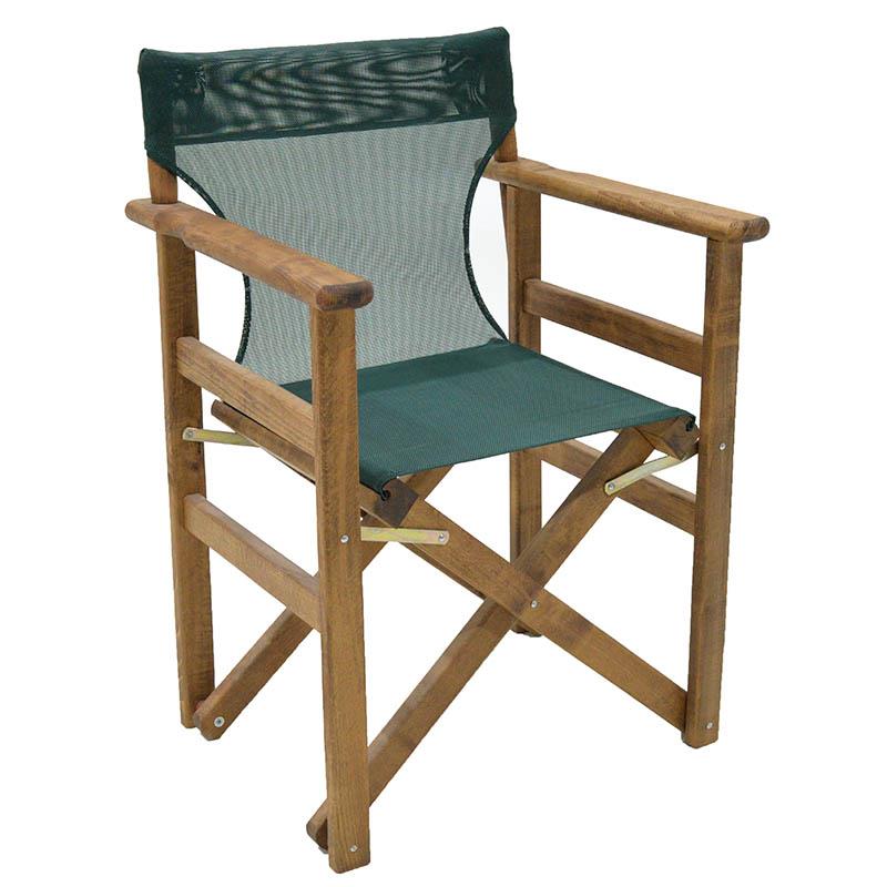 Καρέκλα-πολυθρόνα σκηνοθέτη Retto pakoworld μασίφ ξύλο οξιάς καρυδί-πανί κυπαρισσί (Σετ 2 Τεμάχια) - PAKO WORLD - 237-000019