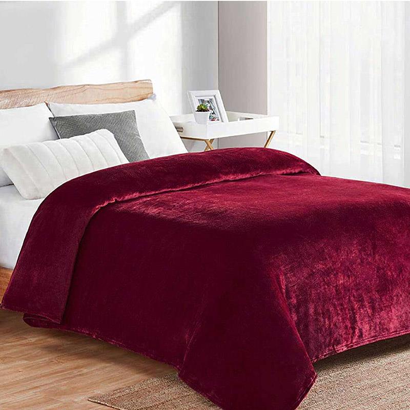 Κουβέρτα Fleece Υπέρδιπλη 220X240 Dimcol Μονόχρωμη Bordeaux (220x240)