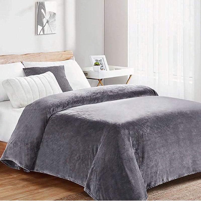 Κουβέρτα Fleece Υπέρδιπλη 220X240 Dimcol Μονόχρωμη Grey (220x240)