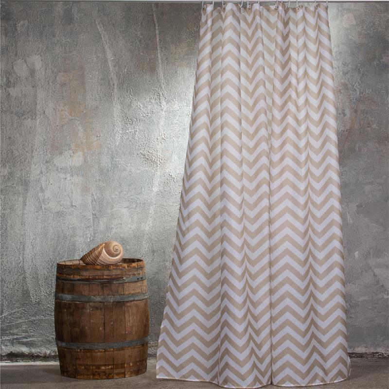 Κουρτίνα Μπάνιου 180X200 Melinen Zig Zag Beige (180x200)