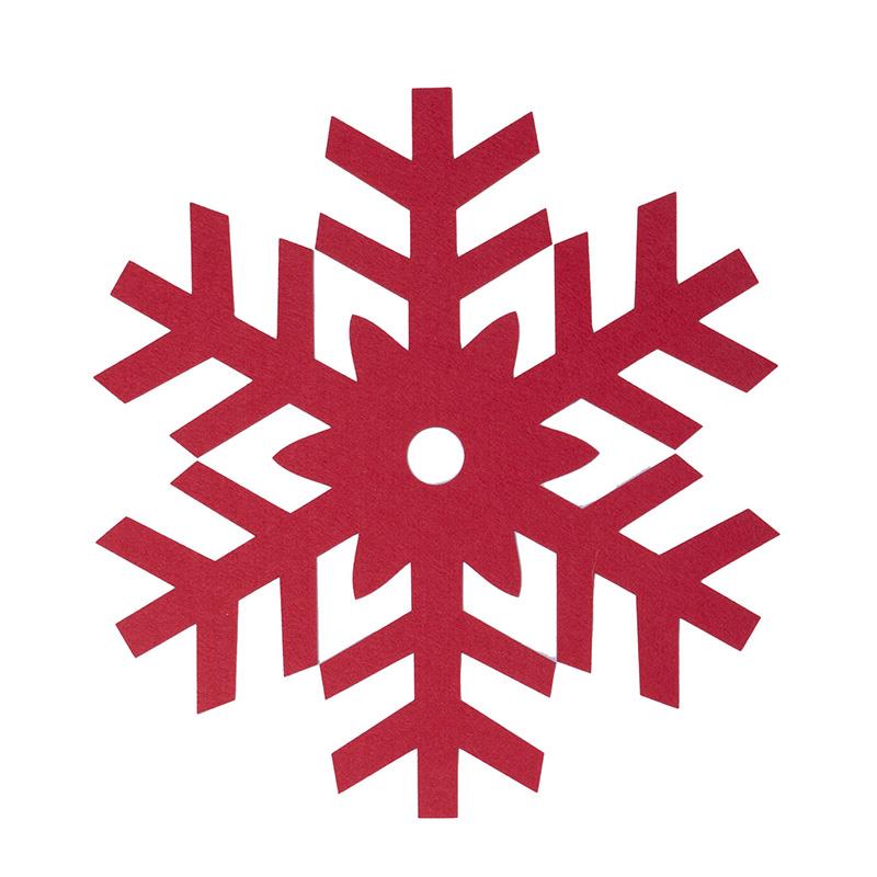 Χριστουγεννιάτικο Σουπλά (Σετ 2 Τμχ) 38X38 Nef Nef Felt Snow Flake Red (38x38)