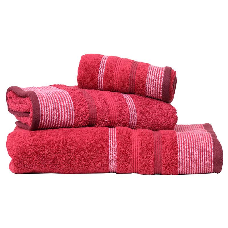 Πετσέτες Μπάνιου (Σετ 3 Τμχ) Viopros Χαβαη Κόκκινο
