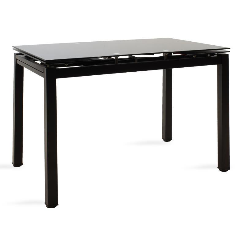 Τραπέζι επεκτεινόμενο Finn pakoworld γυάλινο 8χιλ μαύρο 110-170x70x75εκ - PAKO WORLD - 101-000013