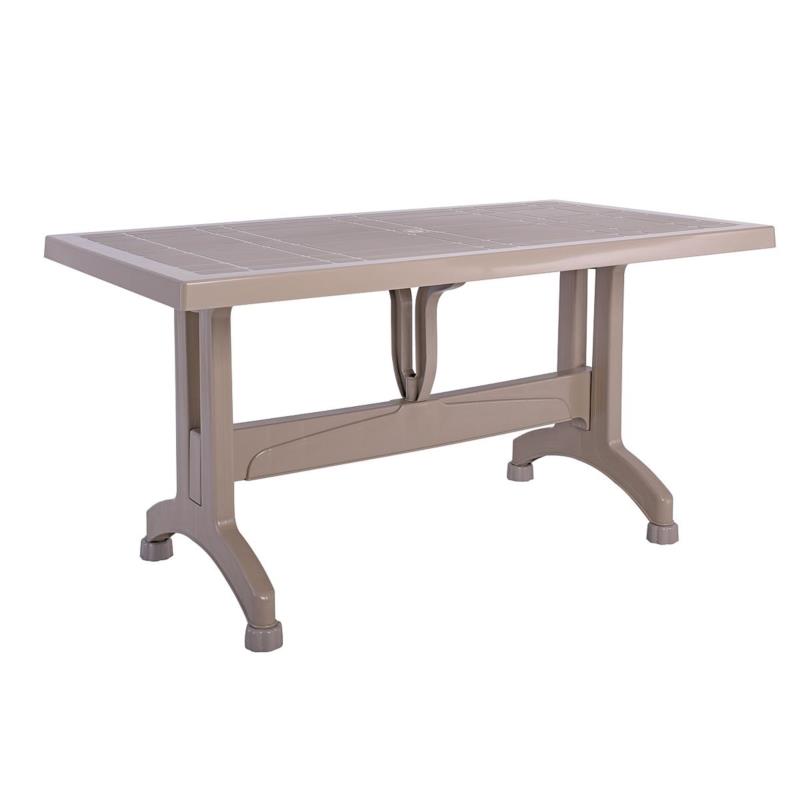 Τραπέζι Τραπεζαρίας Κήπου LUMAR Cappuccino PP 140x80x73cm