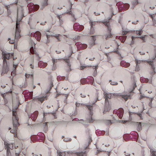 DIMcol ΜΑΞΙΛΑΡΟΘΗΚΗ ΕΜΠΡΙΜΕ bebe Teddy Bear 536 35X45 Purple Cotton 100%