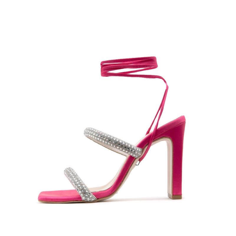 SATIN HIGH HEEL SANDALS WOMEN KOTRIS