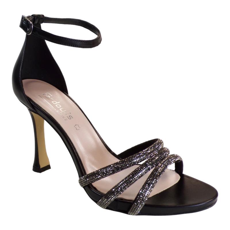 Fardoulis shoes Γυναικεία Παπούτσια Πέδιλα 718-05 Μαύρο Δέρμα