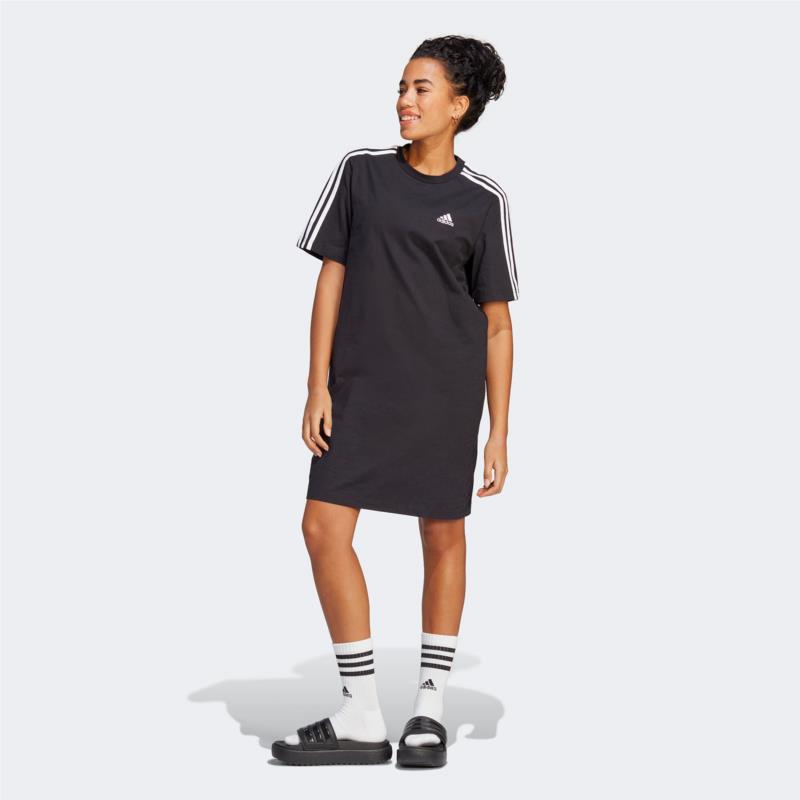 ADIDAS ESSENTIALS 3-STRIPES SINGLE JERSEY BOYFRIEND TEE DRESS ΜΑΥΡΟ