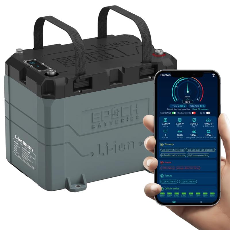 Epoch B12100B Marine Battery 12.8V 100AH - Lithium Trolling Motor Battery