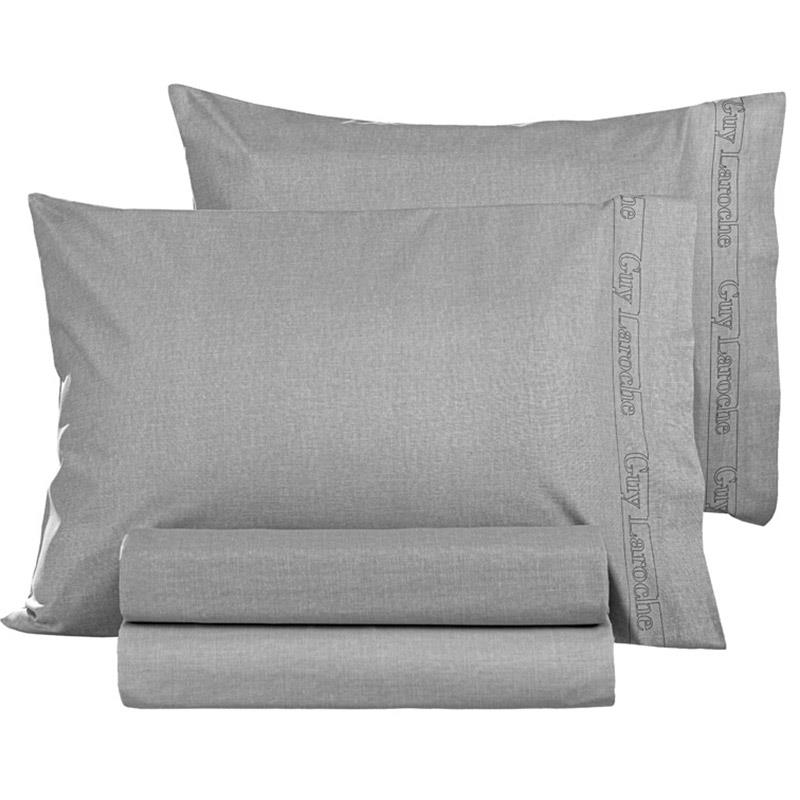 Guy Laroche Ζεύγος Μαξιλαροθήκες Easy Iron Color Plus Silver 50x70cm