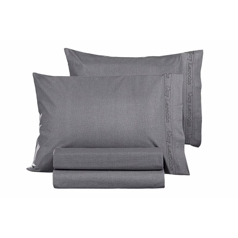 Guy Laroche Ζεύγος Μαξιλαροθήκες Easy Iron Color Plus Anthracite 50x70cm