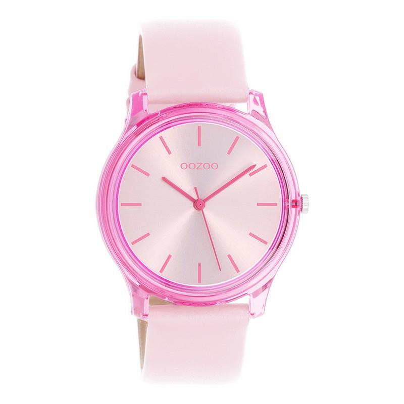 OOZOO TIMEPIECES Pink Leather Strap C11138