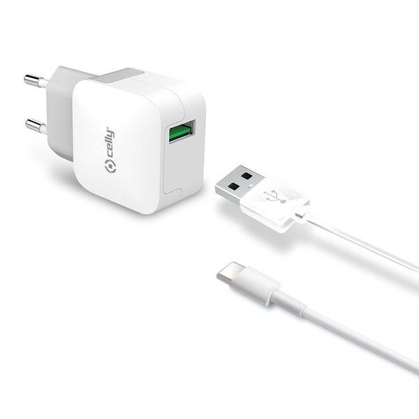 Celly Travel Adapter 2.4A Kit Usb Type-C Cable White