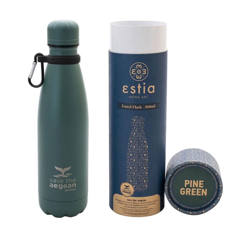 Μπουκάλι Θερμός 500ml Estia Save The Aegean Lite Pine Green 01-18061