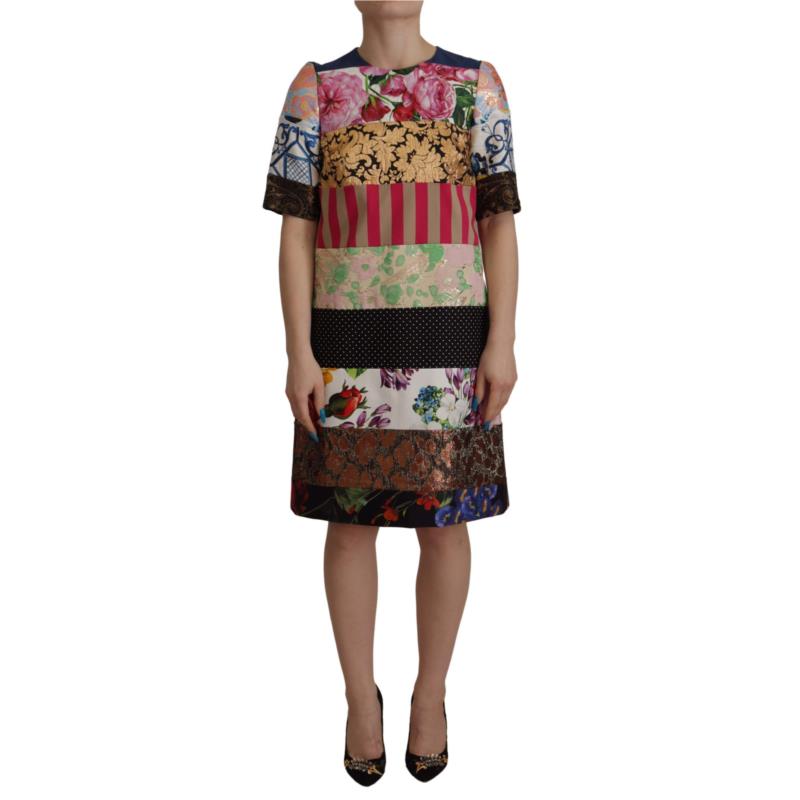 Dolce & Gabbana Patchwork Sheath Mini Dress - Multicolor Elegance IT40