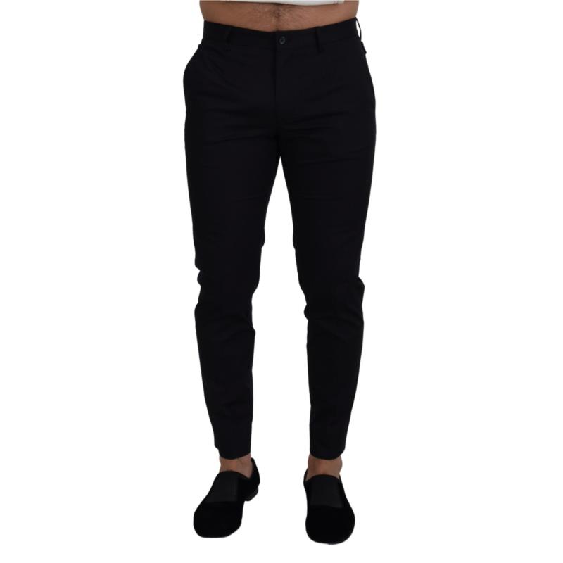 Dolce & Gabbana Blue Stretch Cotton Slim Trousers Chinos Pants IT46