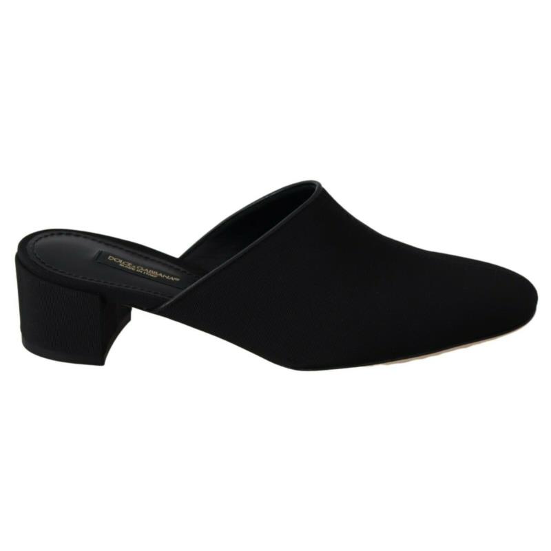 Dolce & Gabbana Black Grosgrain Slides Sandals Women Shoes EU35/US4.5