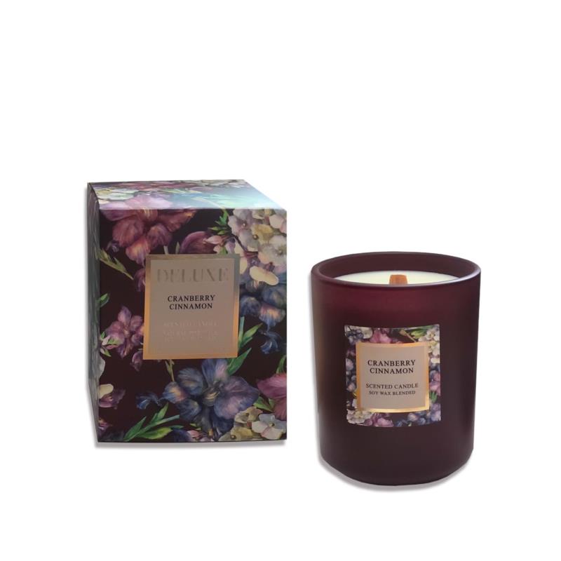 Deluxe Scented Candle Cranberry Cinnamon 250gr