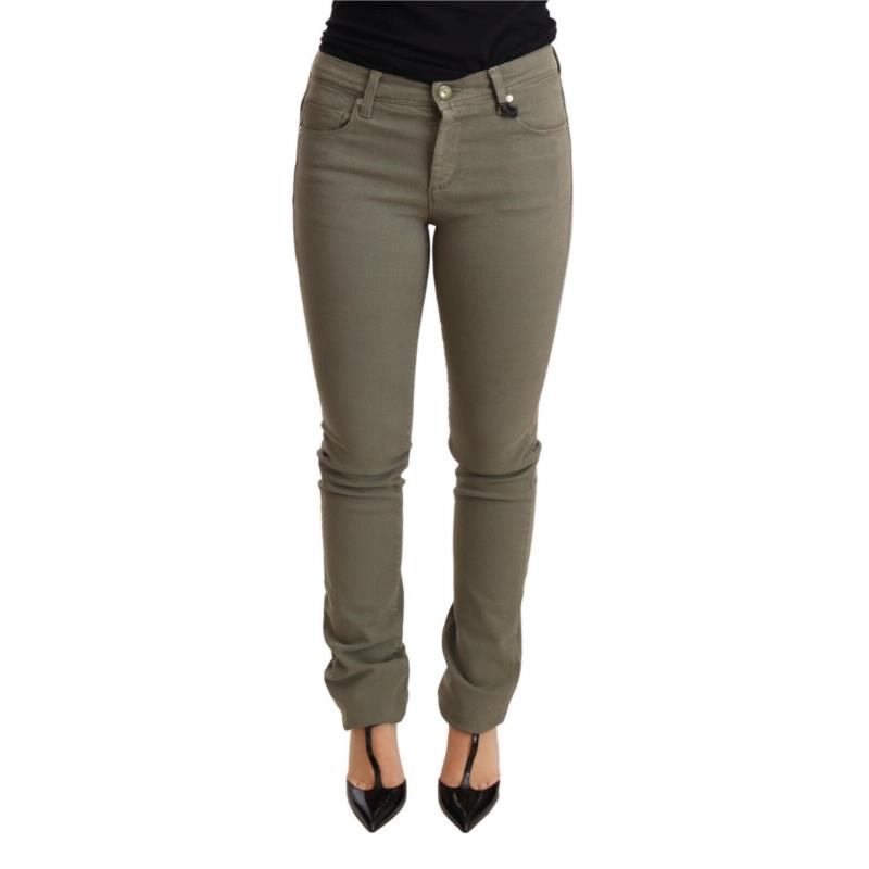 Ermanno Scervino Green Low Waist Skinny Slim Trouser Cotton Jeans PAN72061 W26