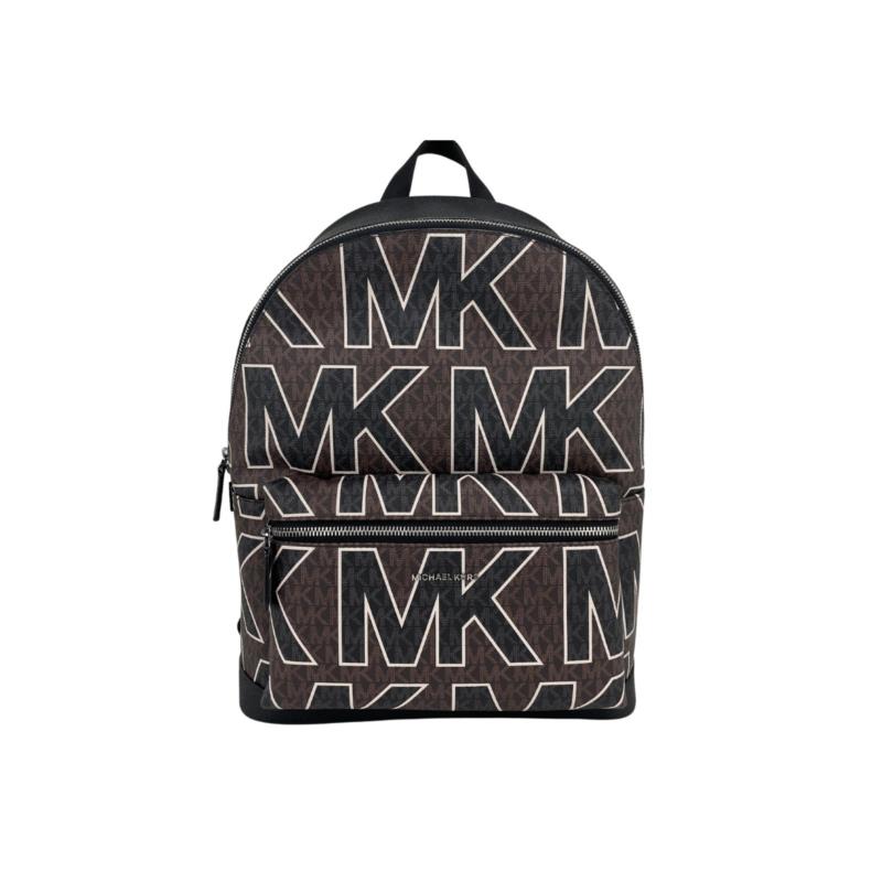 Michael Kors Cooper Large Brown Signature PVC Graphic Logo Backpack Bookbag Bag One Size