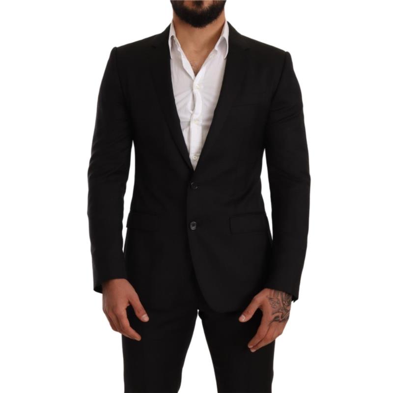 Dolce & Gabbana Black Check MARTINI SLIM FIT 2 Piece Suit KOS1885-46 7333413023025 IT48