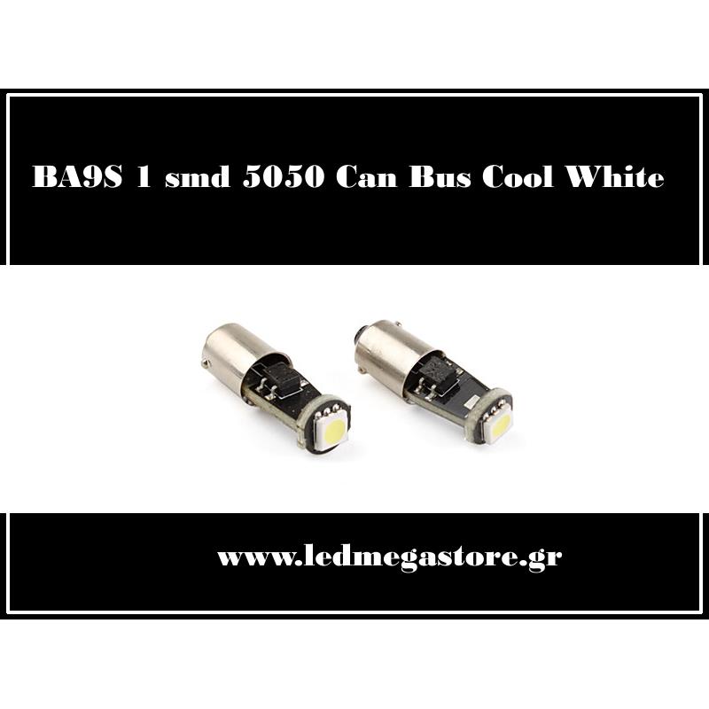 BA9S Can Bus με 1 SMD 5050 LED Ψυχρό Λευκό 00022