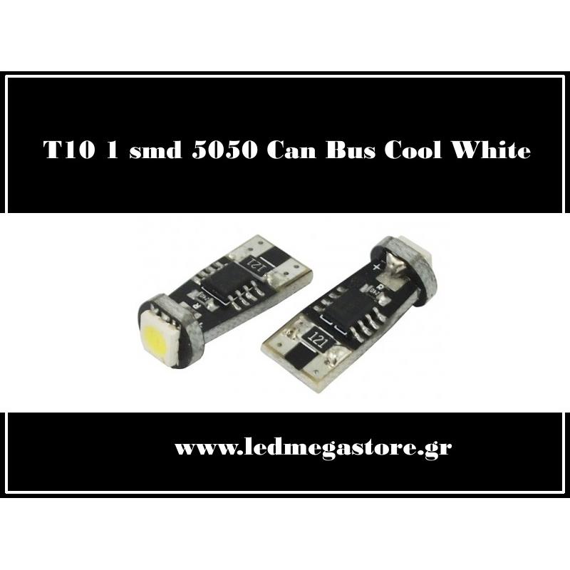 T10 Can Bus με 1 SMD 5050 Ψυχρό Λευκό 05111