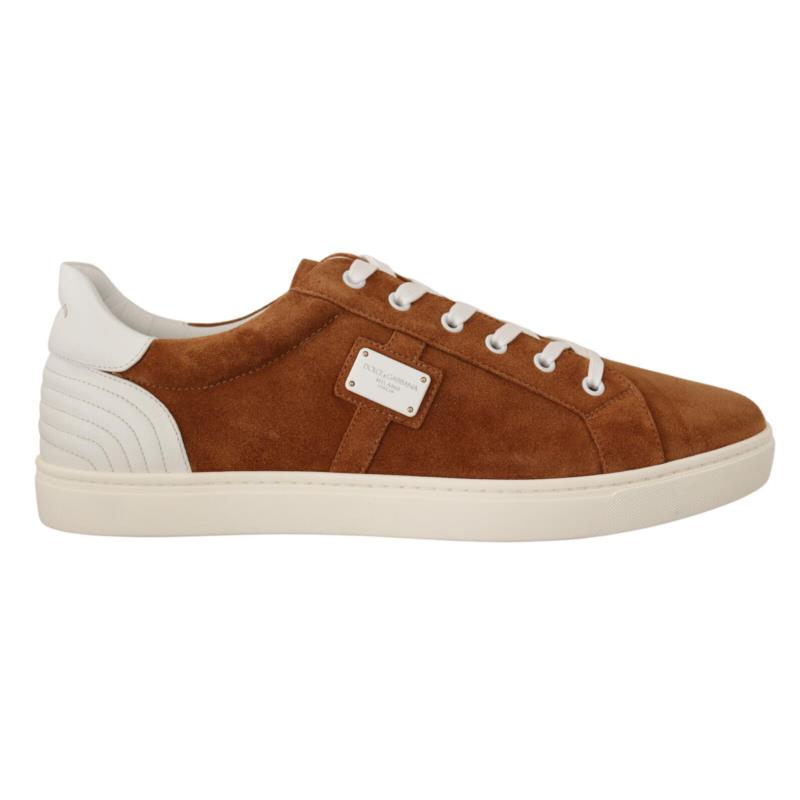 Dolce & Gabbana Brown Suede Leather Low Tops Sneakers Shoes EU41/US8