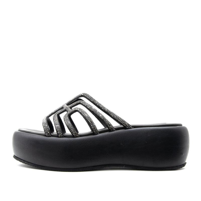 LEATHER FLATFORM SANDALS WOMEN BACALI COLLECTION