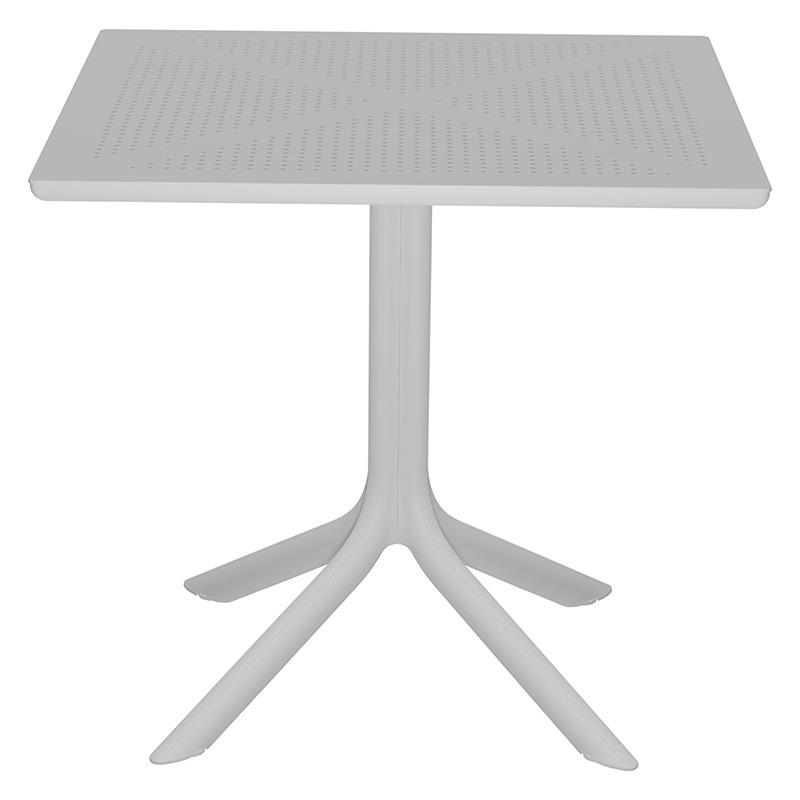 Τραπέζι Groovy pakoworld PP λευκό 80x80x74.5εκ - PAKO WORLD - 253-000010
