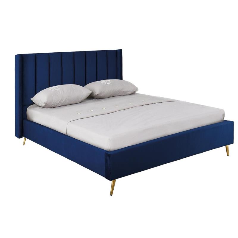 Κρεβάτι Διπλό PASSION Μπλε Ύφασμα 171x227x134cm (Για Στρώμα 160x200cm)