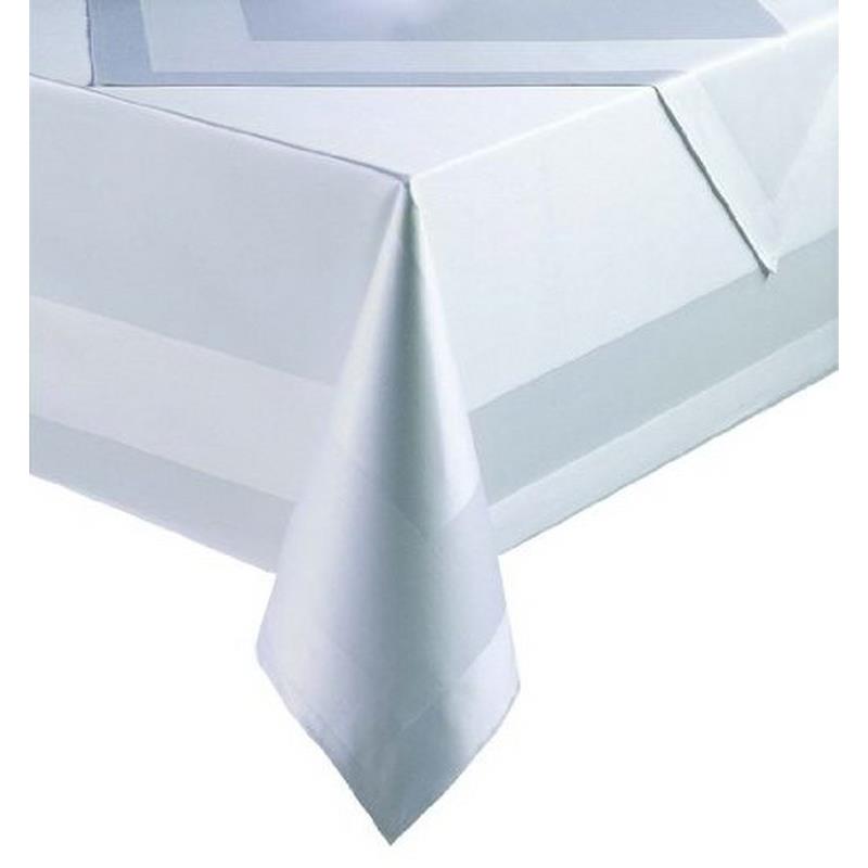 Τραπεζομάντηλο 150x150εκ. Polycotton Satin Band Line White (Σετ 6 Τεμάχια) (Ύφασμα: 50%Cotton-50%Polyester, Χρώμα: Λευκό) - OEM - 5201847010152-2