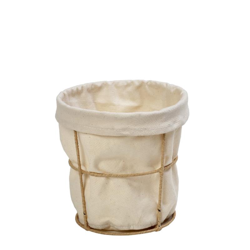 Ψωμιέρα Με Stand Cotton-Ψάθινη Μπεζ ESPIEL 12x12x9εκ. AMN117 (Ύφασμα: Βαμβάκι 100%, Υλικό: Ψάθινο, Χρώμα: Μπεζ) - ESPIEL - AMN117
