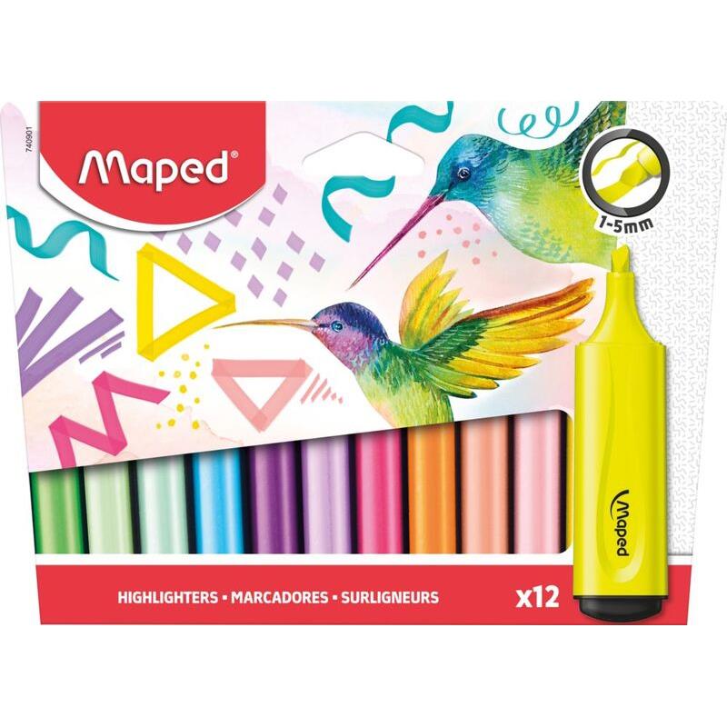 Maped Υπογραμμιστές Pep's Fluo Classic & Pastel 12Τμχ (740901)