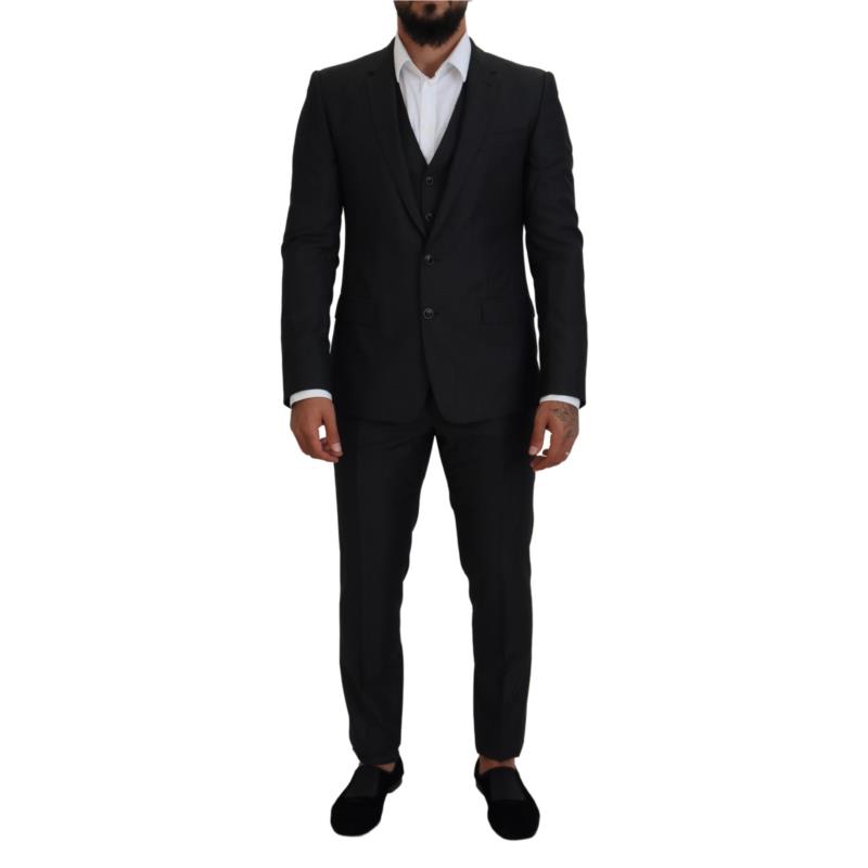 Dolce & Gabbana Gray MARTINI 3 Piece Slim Fit Suit IT50
