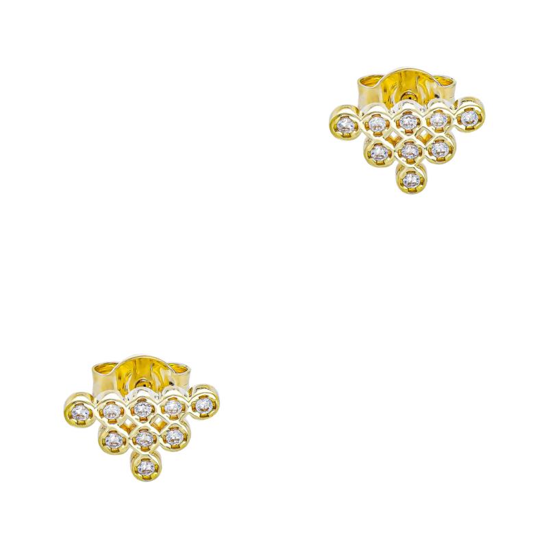 Σκουλαρίκια με Λευκά Signity από Κίτρινο Χρυσό 9 Καρατίων SK2798