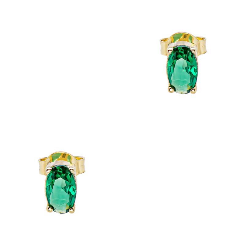 Σκουλαρίκια με Green Topaz απο Kίτρινο Χρυσό 9 Καρατίων SK2783