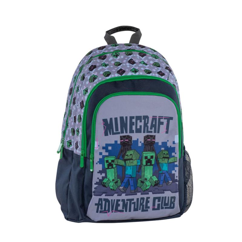 Σχολική Τσάντα Δημοτικού (30x14x44) Graffiti Minecraft Grey