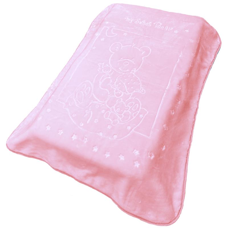 Κουβέρτα Βελουτέ Κούνιας Dimcol Sweet Bear 12 Baby Pink