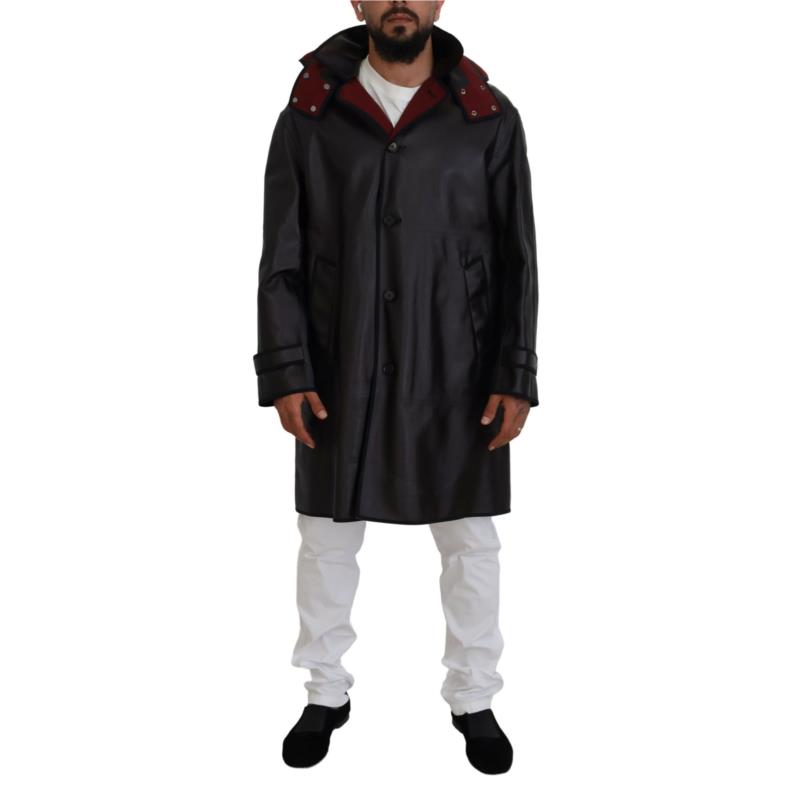 Dolce & Gabbana Black Trench Hooded Parka Cotton Jacket JKT3551 IT48