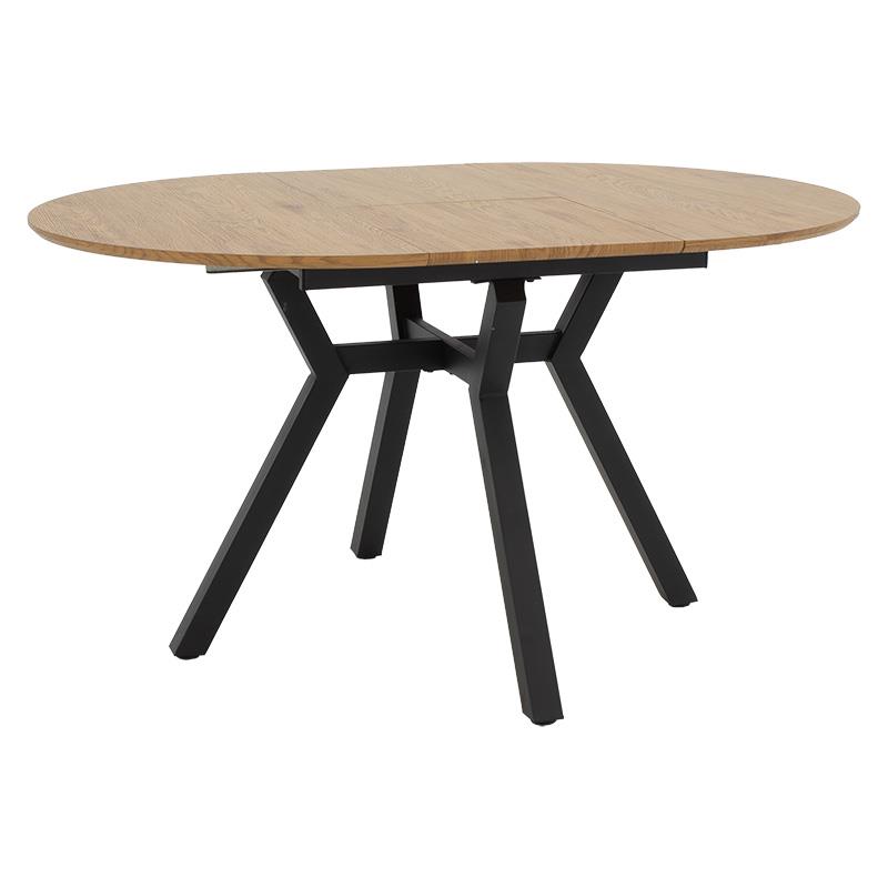 Tραπέζι Frances pakoworld επεκτεινόμενο MDF sonoma-μαύρο 100-140x100x75εκ - PAKO WORLD - 235-000023