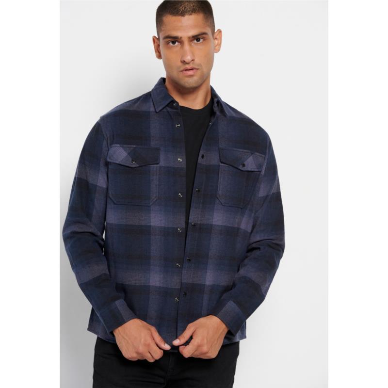 Relaxed fit flannel καρό πουκάμισο