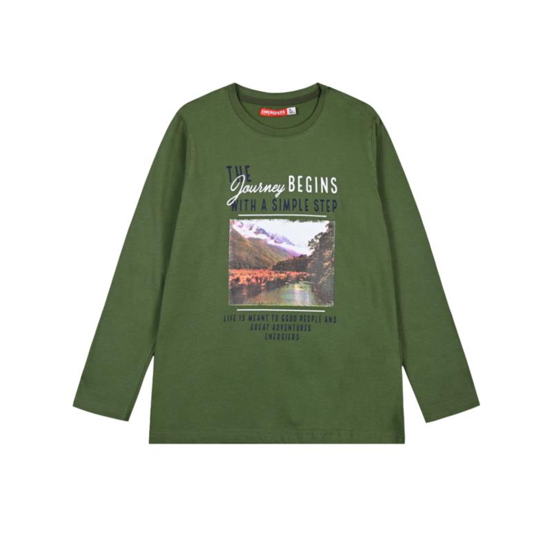 Energiers Βαμβακερή μακό μπλούζα για αγόρι ΧΑΚΙ 13-123023-5