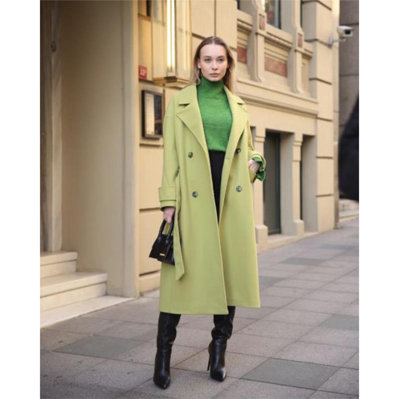 Aruru γυναικείο παλτό πράσινο 22% βαμβάκι, 78% μαλλί