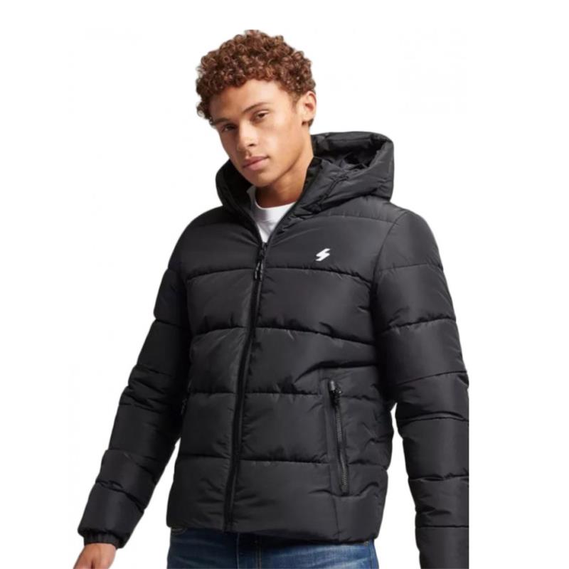 SUPERDRY HOODED SPORTS PUFFR JACKET M5011827A-02A Μαύρο