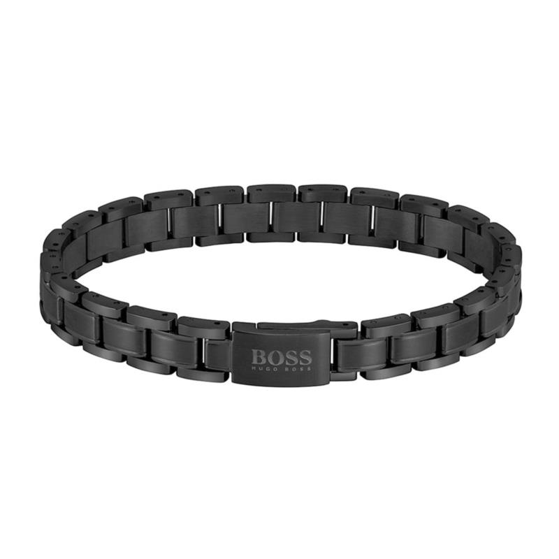 HUGO BOSS Αντρικό Βραχιόλι από Μαύρο Ανοξείδωτο Ατσάλι 1580196