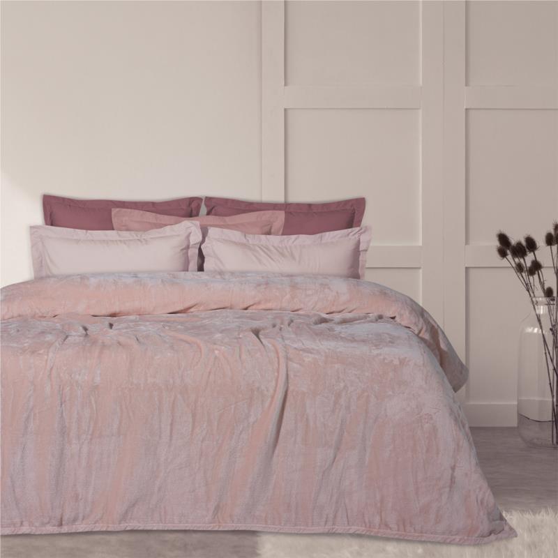 Κουβέρτα Βελουτέ Μονόχρωμη Υπέρδιπλη 220x240εκ. Blankets 1346 Ροζ Das Home (Ύφασμα: Polyester, Χρώμα: Ροζ, Μέγεθος: Υπέρδιπλα) - Das Home - 420577721346