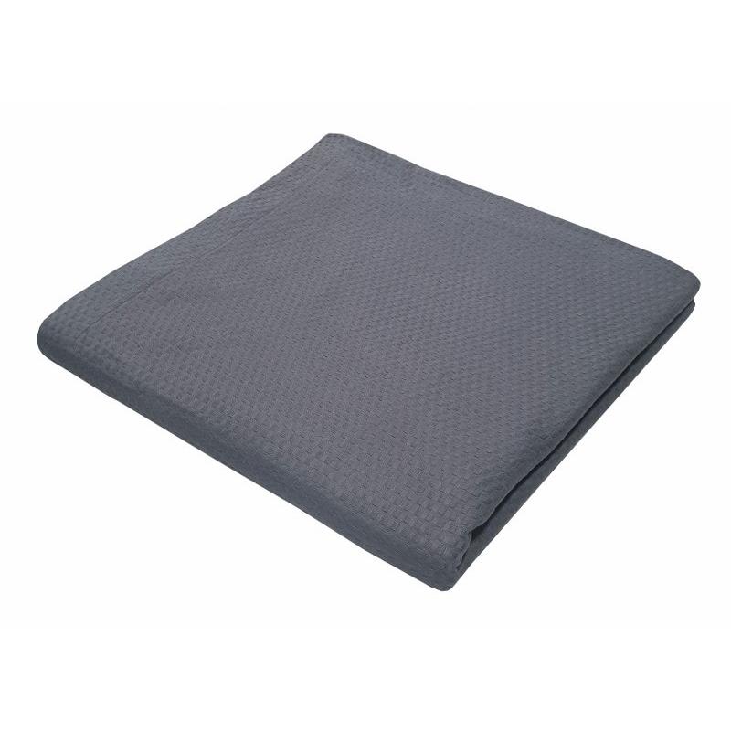 Κουβέρτα Βαμβακερή Πικέ Υπέρδιπλη 240x260εκ. Sanforized Grey (Σετ 4 Τεμάχια) (Ύφασμα: Βαμβάκι 100%, Χρώμα: Γκρι) - OEM - 5201847000820-9