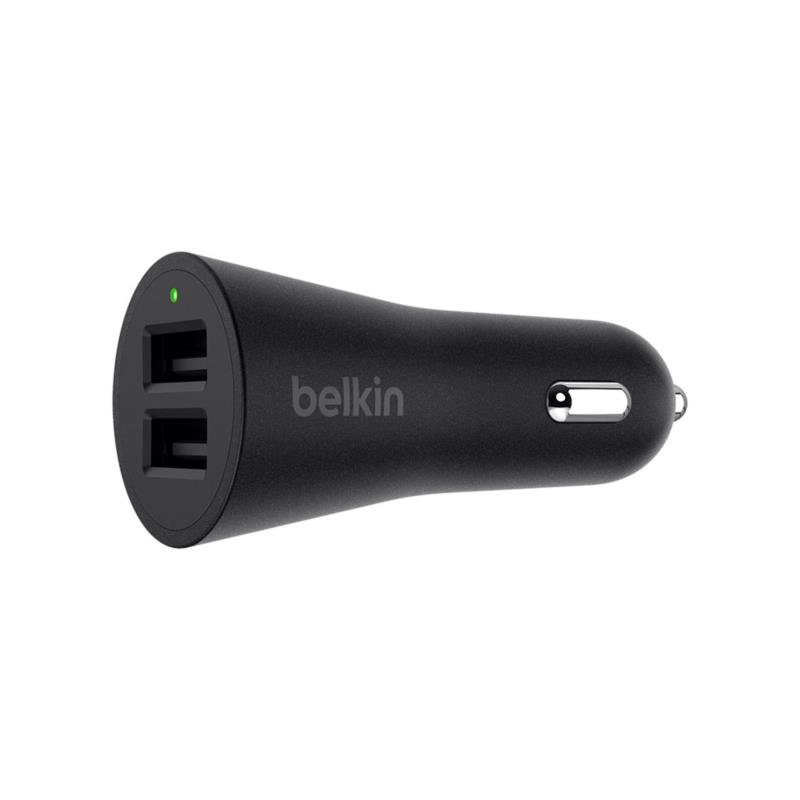 Belkin Dual USB-A Metallic Car Charger Black